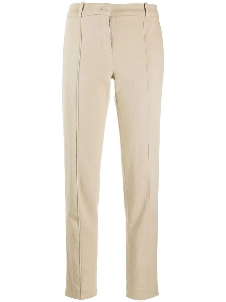 slim fit cropped trousers