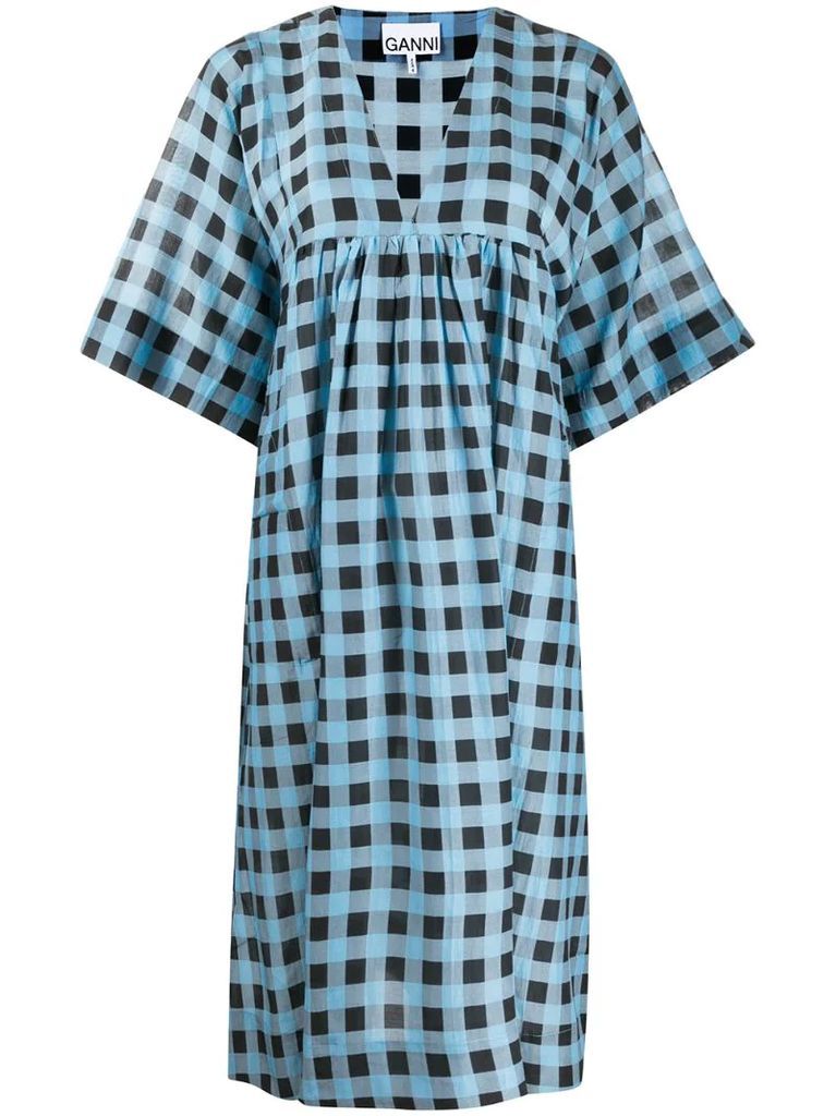 checkered tent midi dress