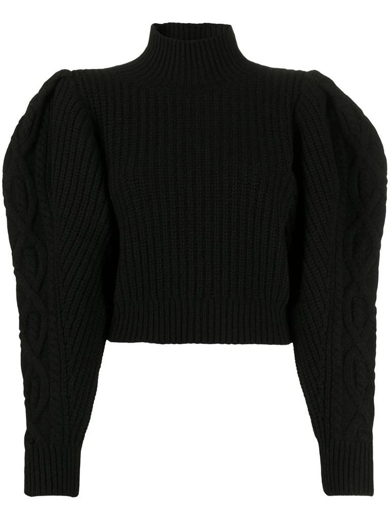 balloon sleeve cropped jumper