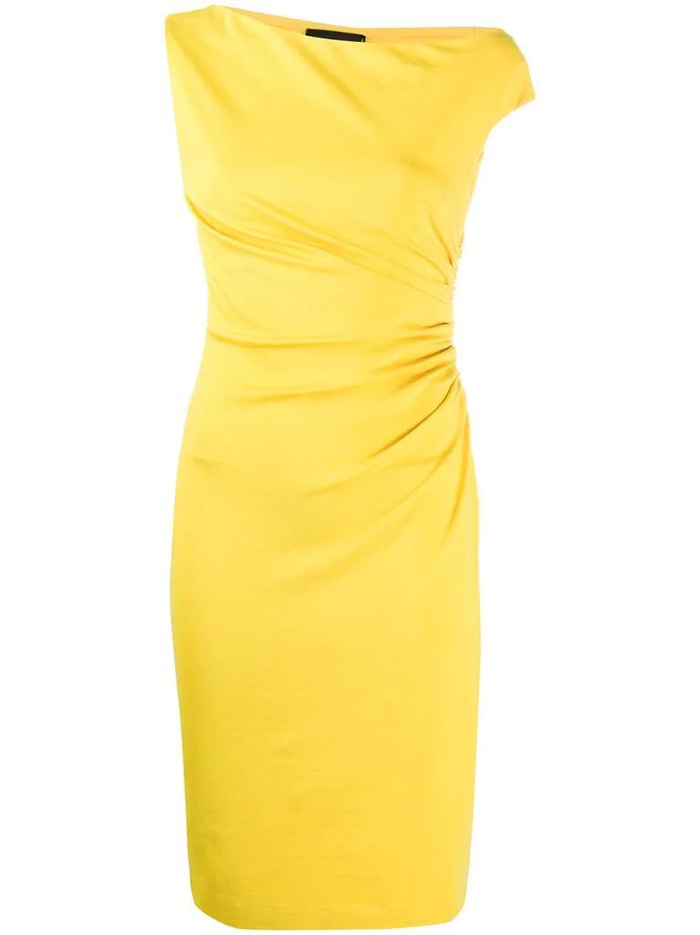ruched cocktail dress