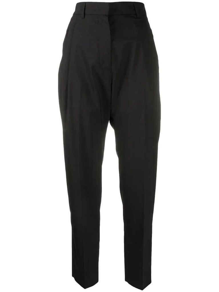 tapered-fit tailored trousers