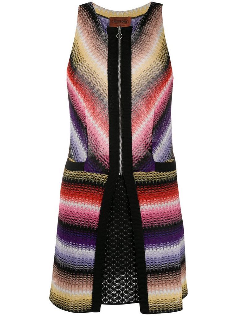 knitted striped sleeveless dres