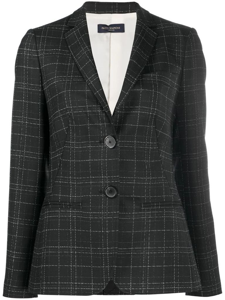 checked fitted blazer
