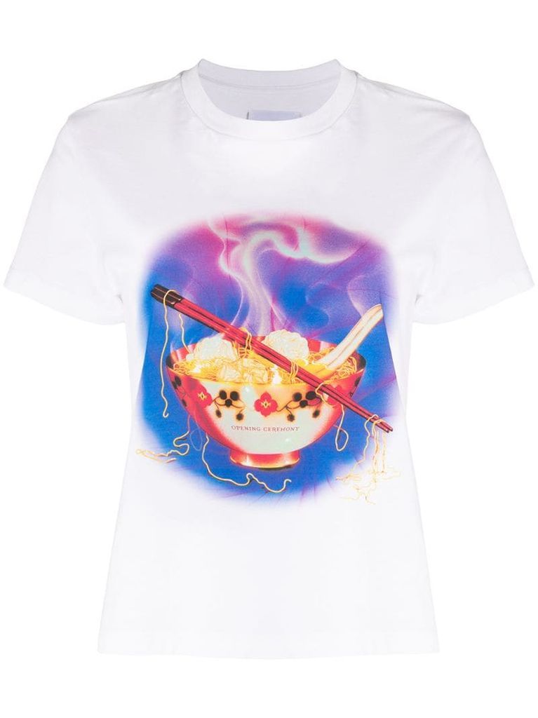noodle-print cotton T-shirt