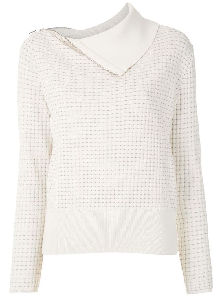 zipped knit blouse