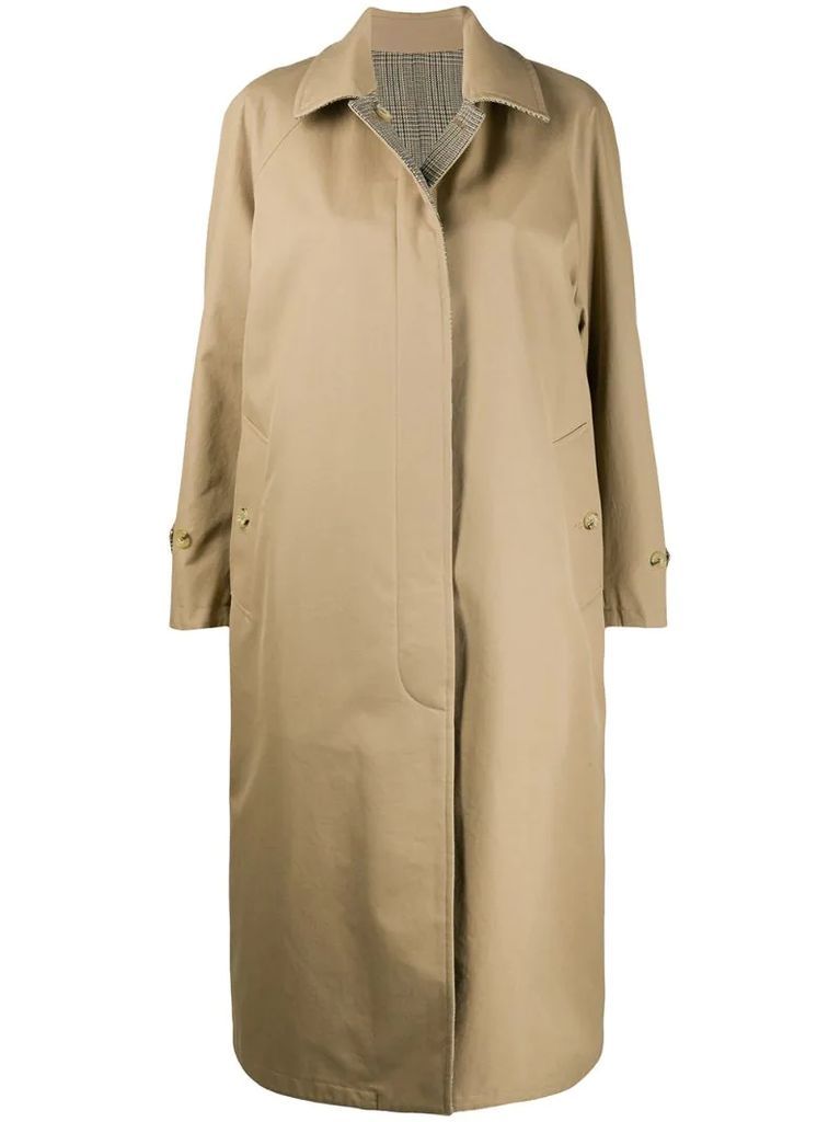FYVIE Honey x Glen check reversible overcoat - LM-1039R