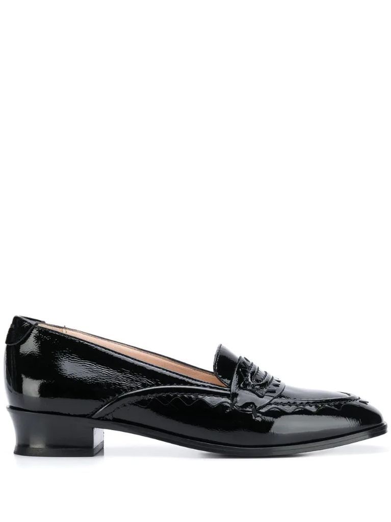 shiny loafers