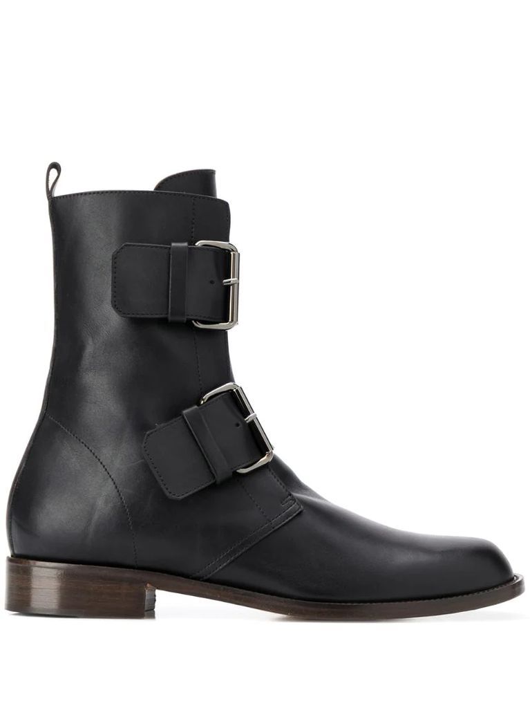 Emerance 30mm buckled ankle boots