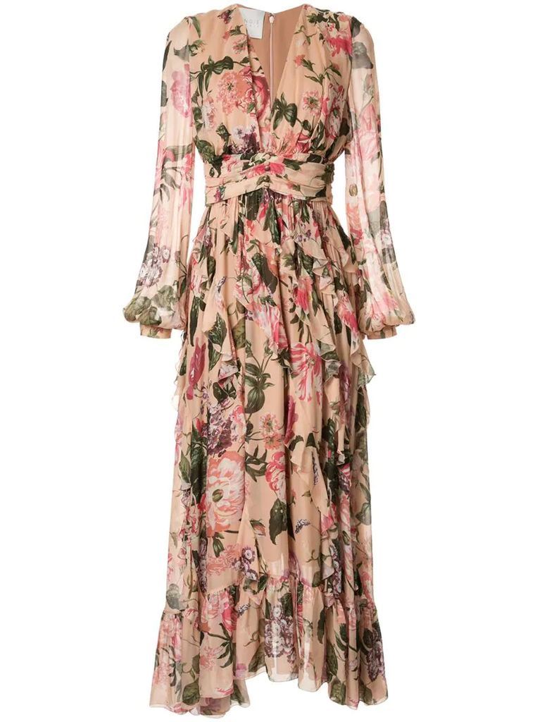 floral print flared dress