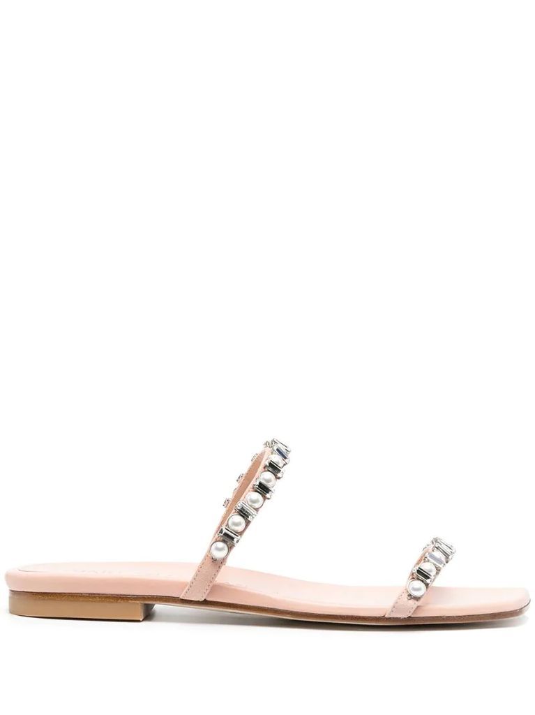 Aleena Shine pearl-embellished sandals
