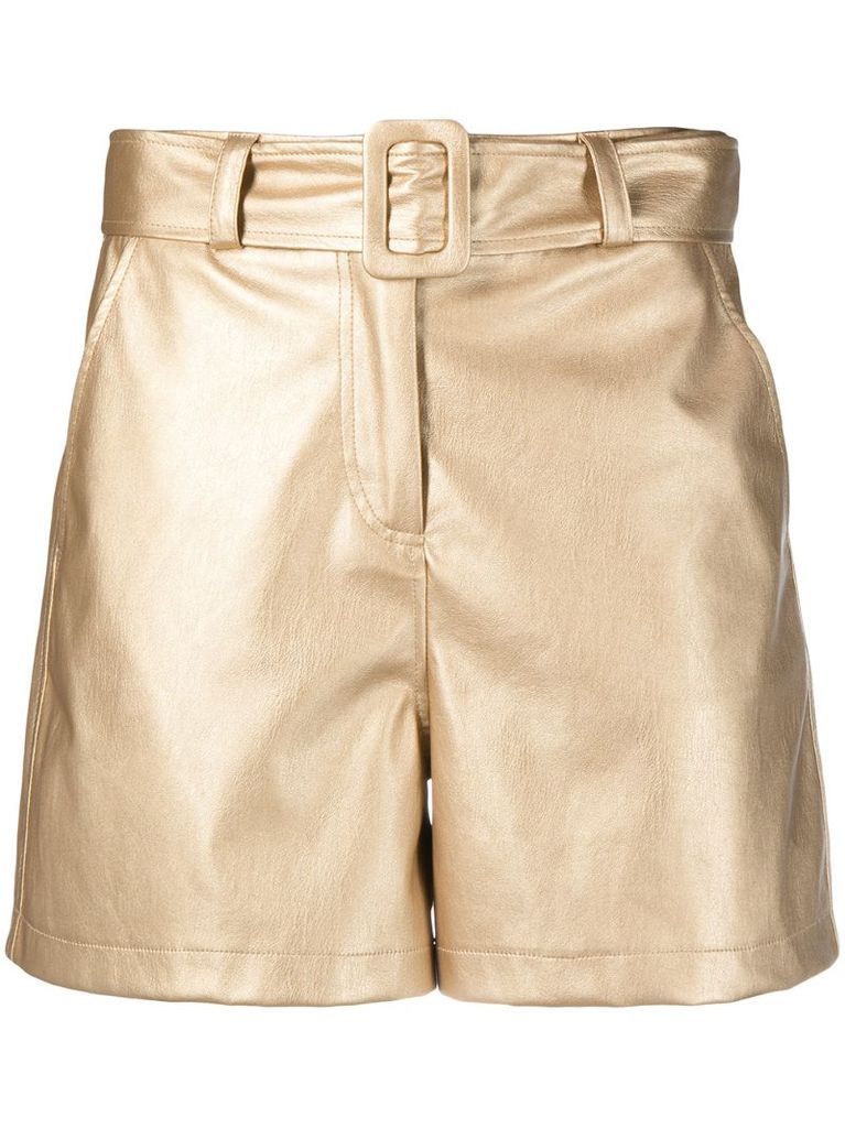 high-rise metallic shorts