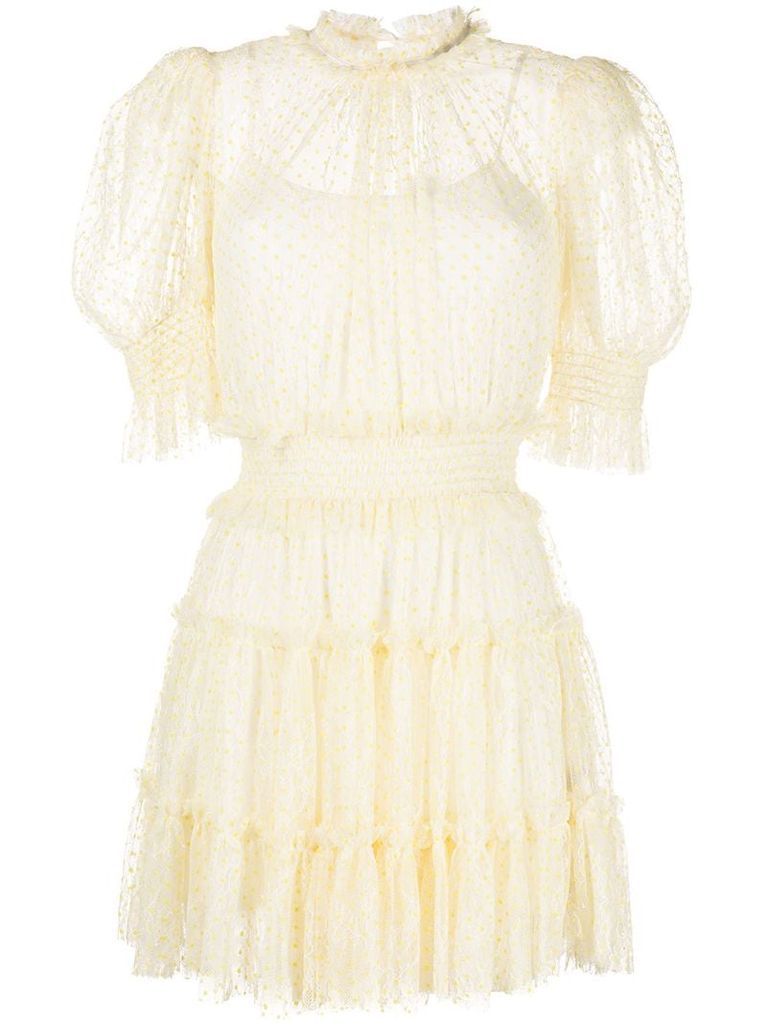 lace-layered mini dress