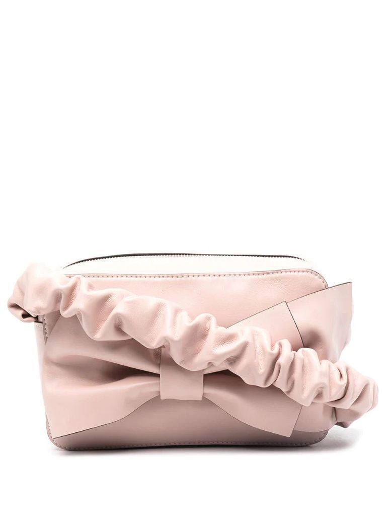 bow-detail ruched-strap crossbody
