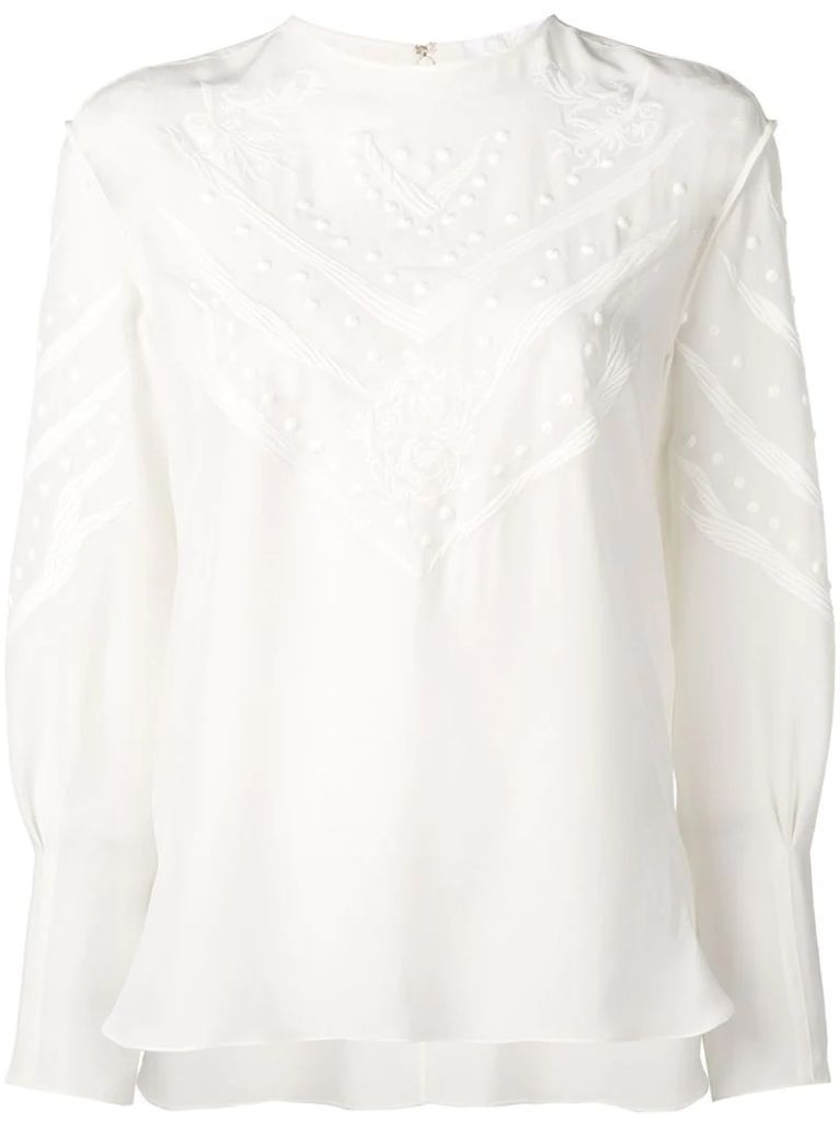 embroidered detail blouse
