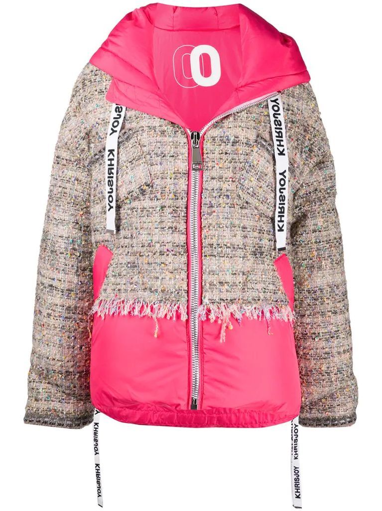 panelled puffer jacket
