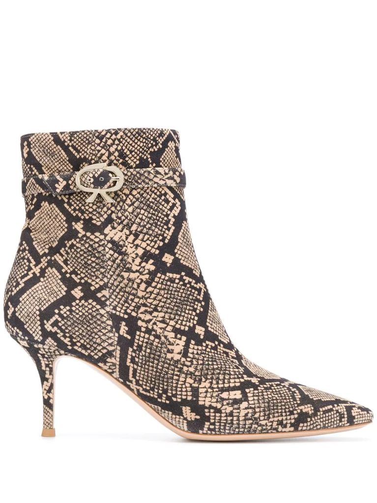 Riccy snakeskin-effect ankle boots