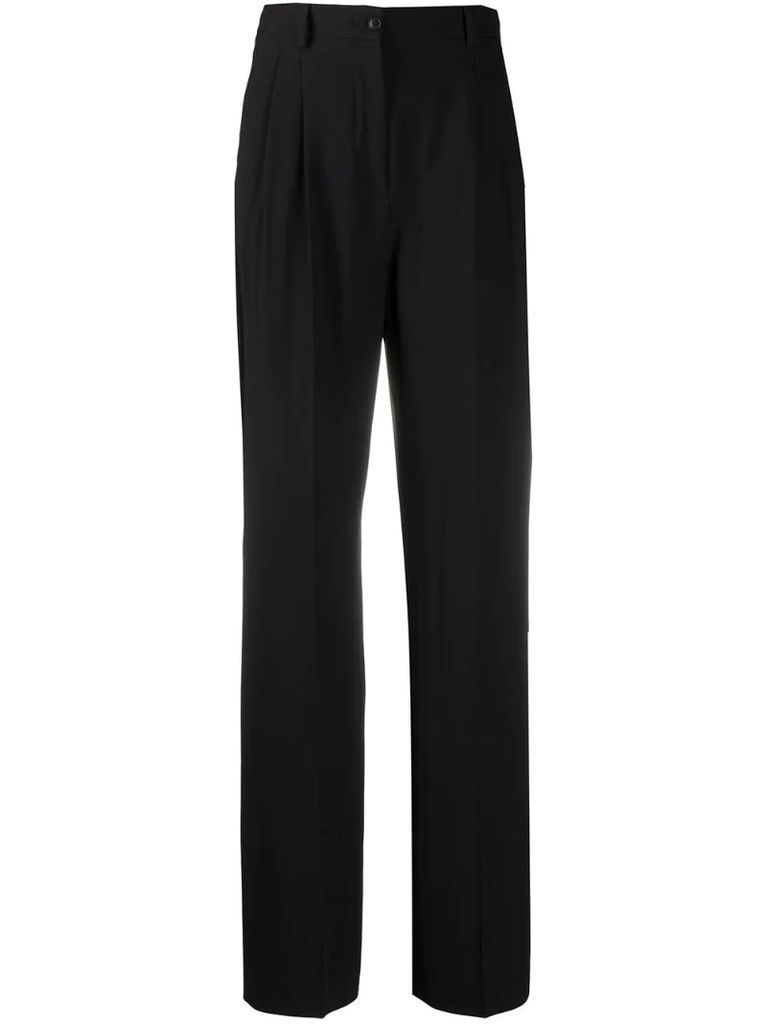 high waisted straight trousers