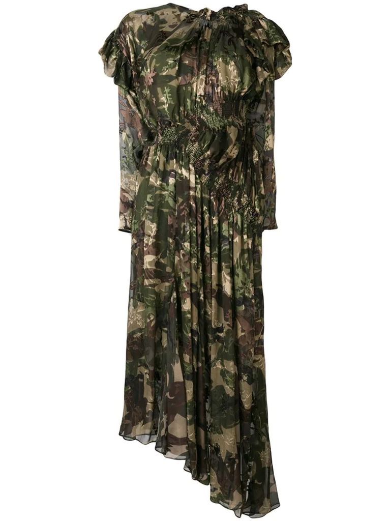 Stephanie camouflage flared dress