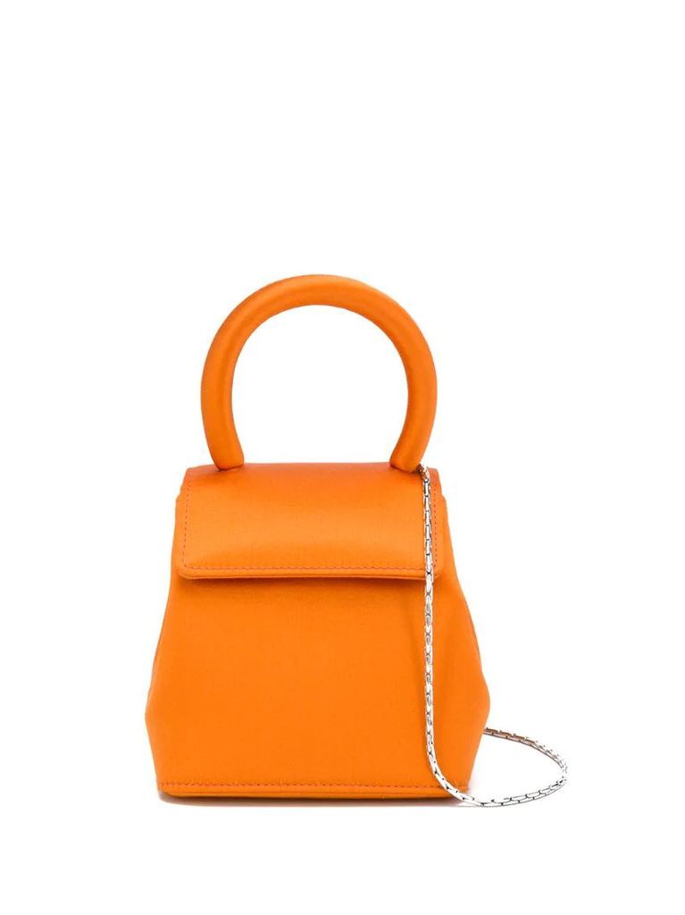 Liza micro top-handle satin bag