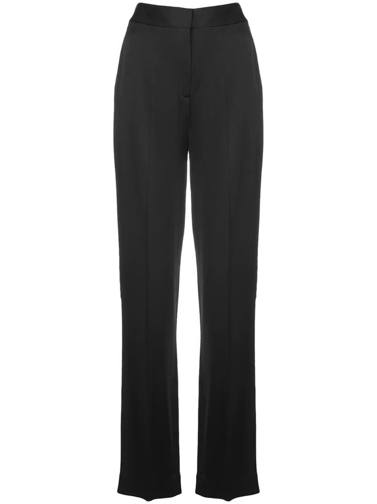 flared satin trousers