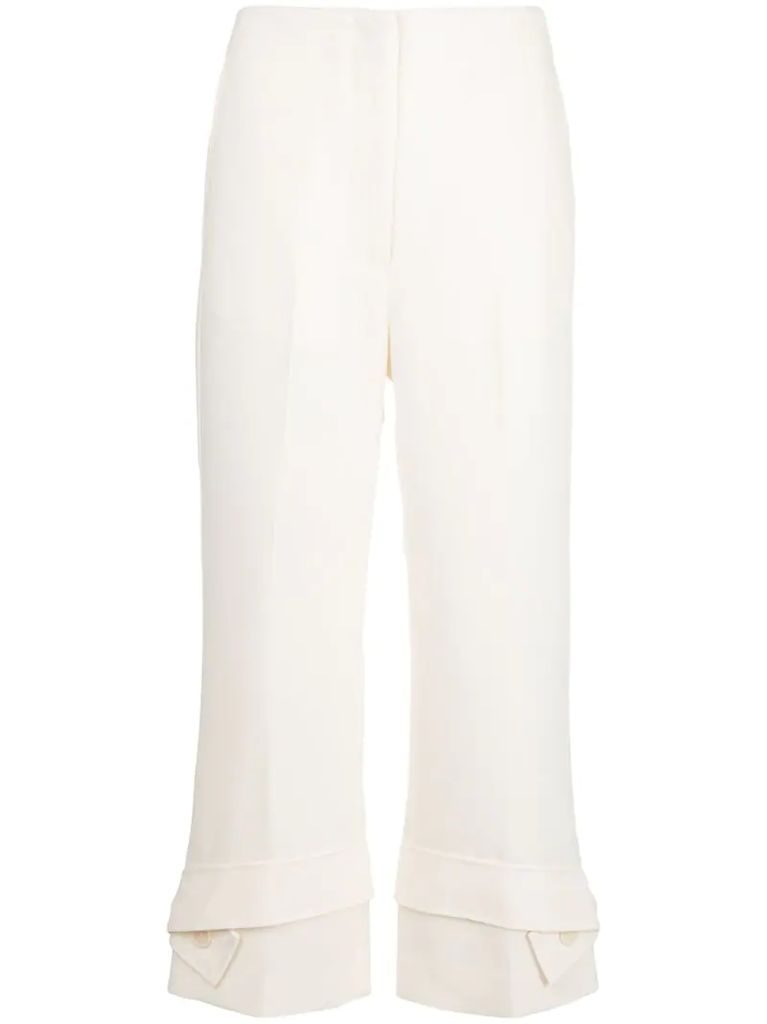 belted-cuff cropped trousers