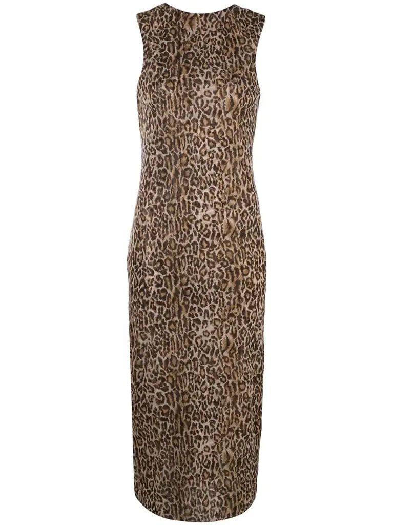 leopard print sleeveless dress