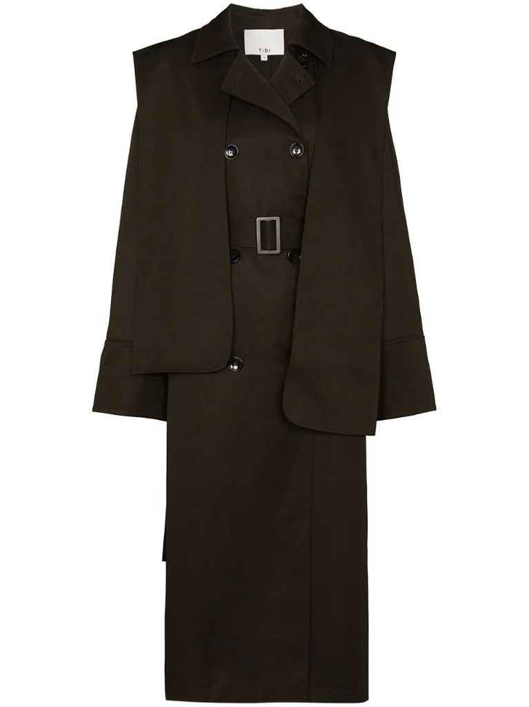 The Flap midi trench coat
