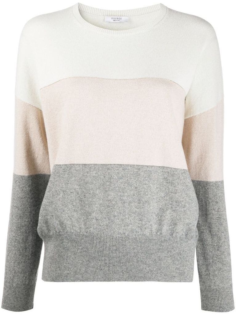 contrast panel knitted jumper
