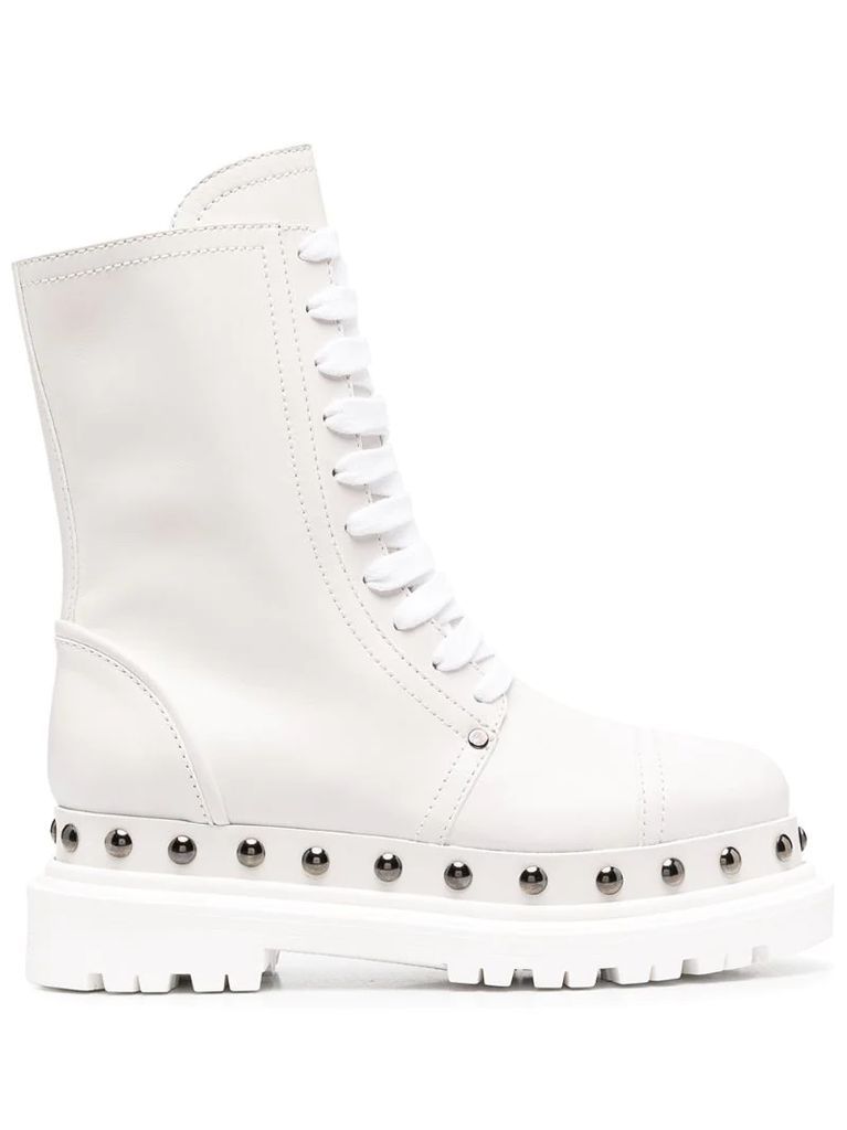 studded leather biker boots