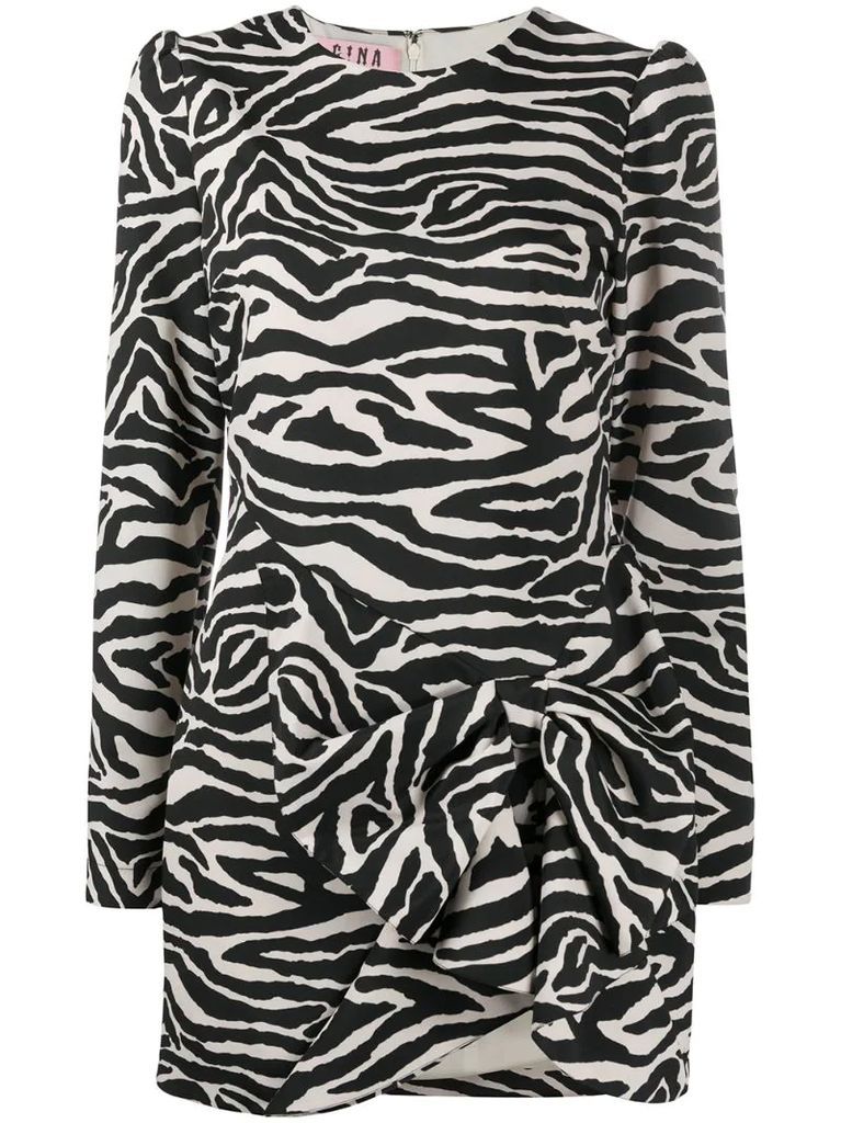 zebra-print mini dress