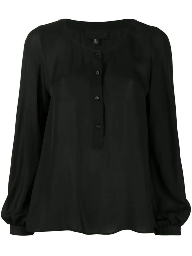 buttoned silk blouse