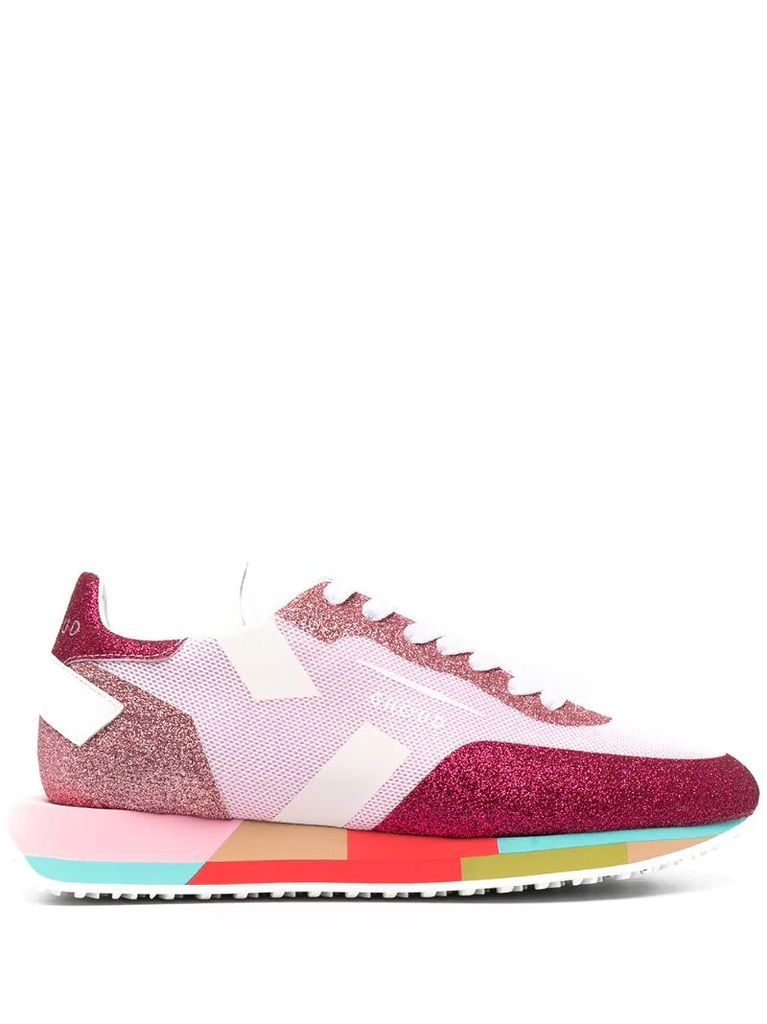 colour-block panelled low-top sneakers