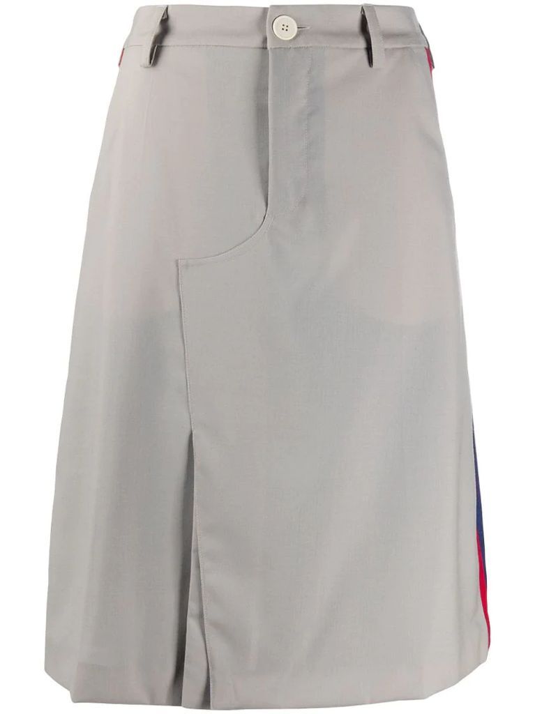 side-stripe tailored skirt