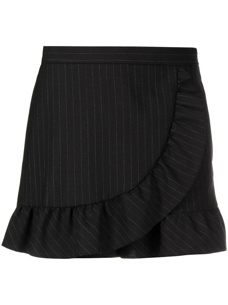 ruffle-detail pinstripe shorts