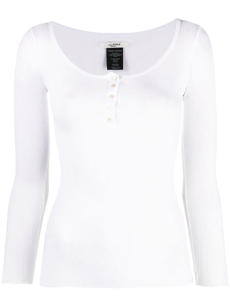 ribbed cotton jersey top