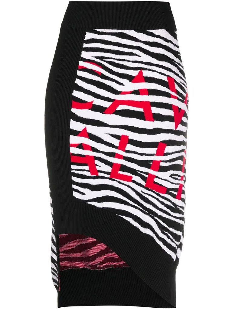 zebra knit skirt