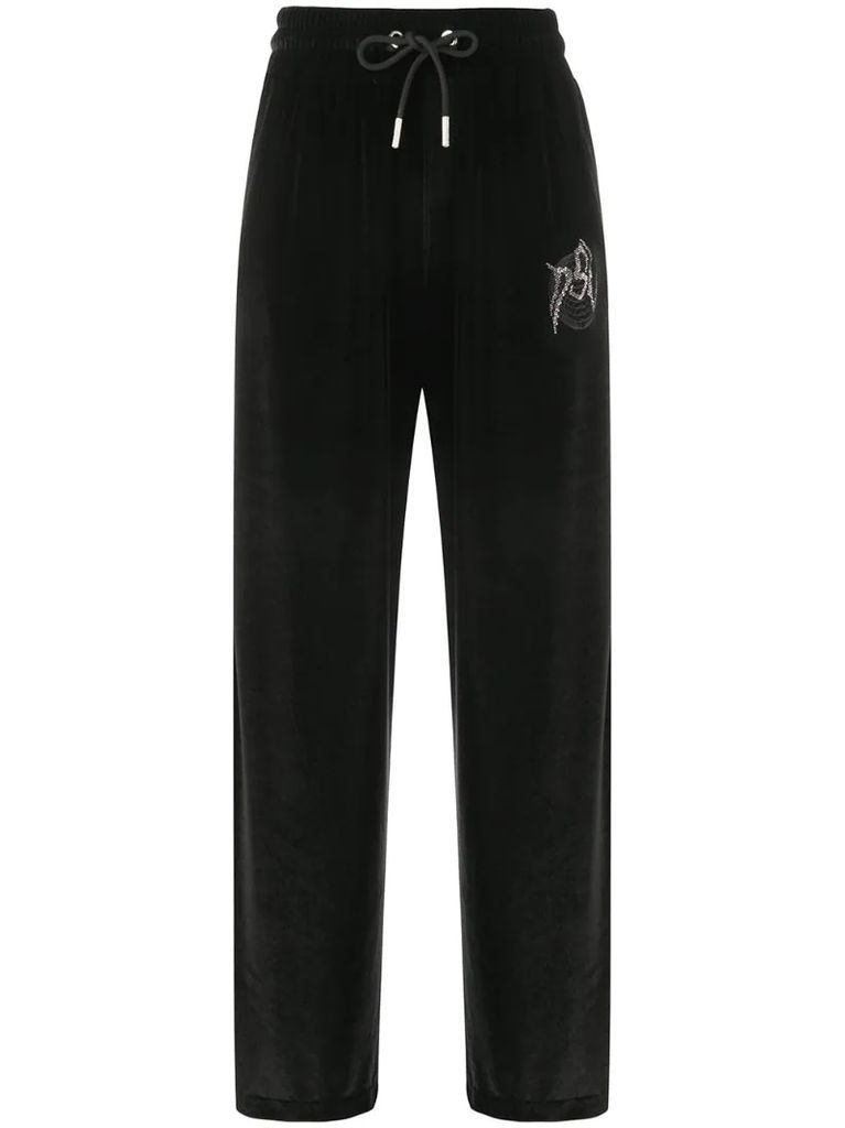 P-Chinille wide-leg track pants