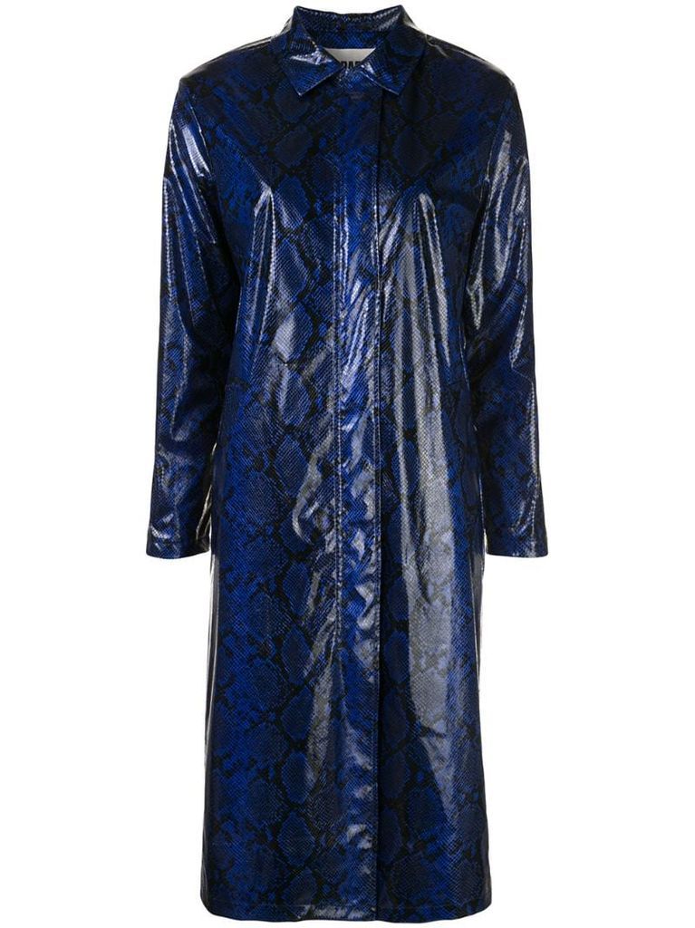 Cassundra snakeskin-print coat