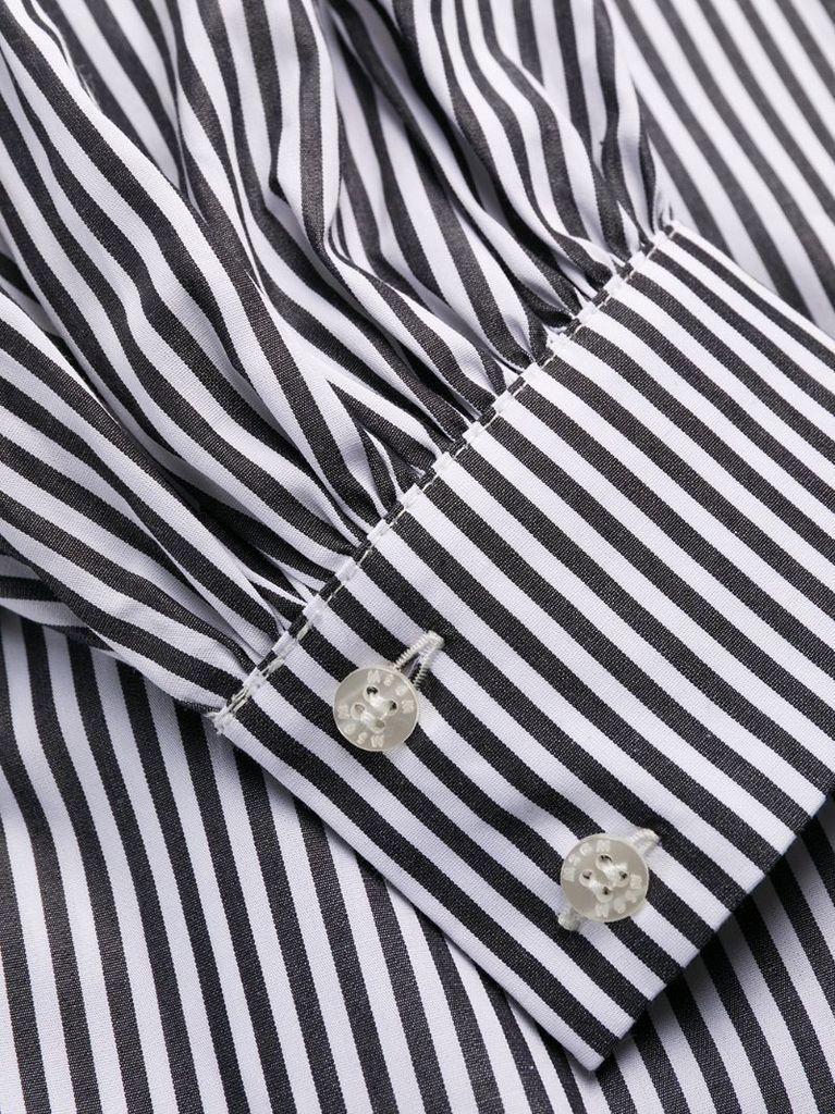 stripe print poplin shirt dress