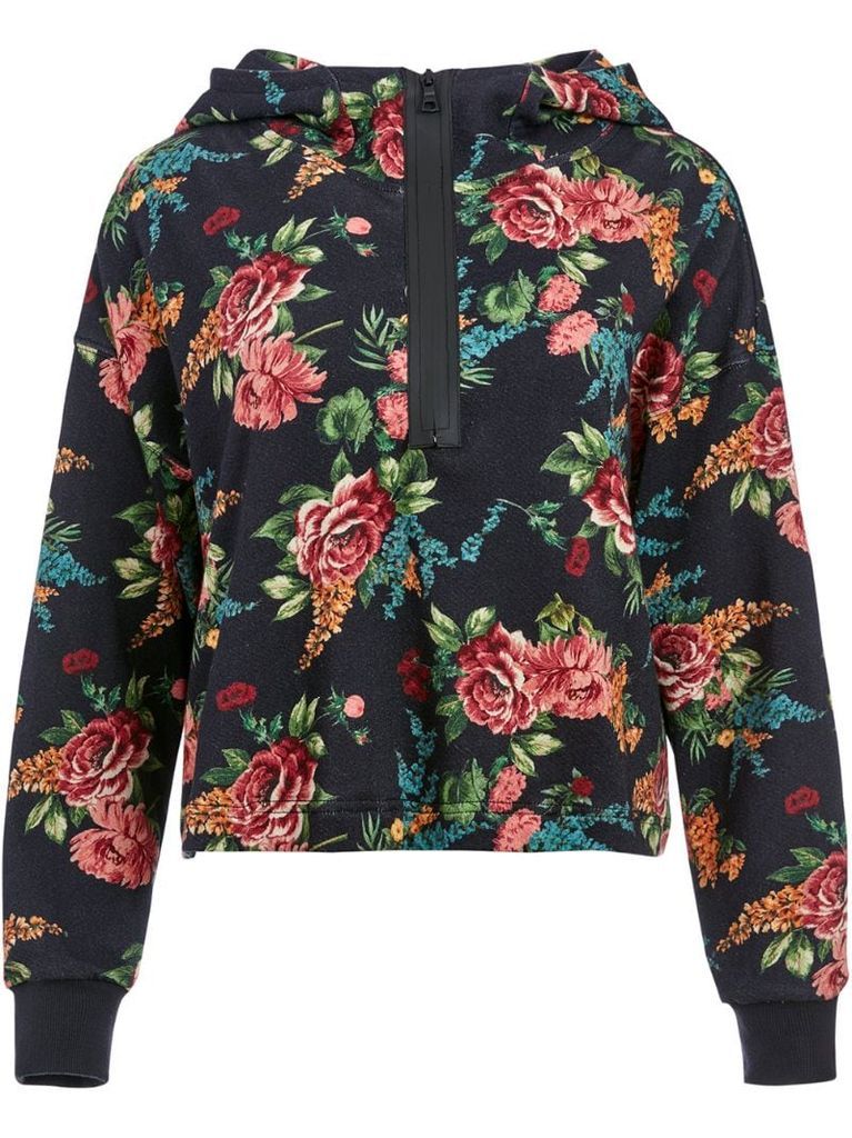 floral-print hooded jacket