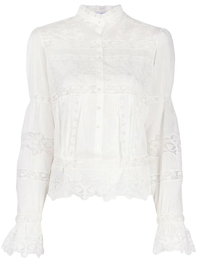 embroidered sheer blouse