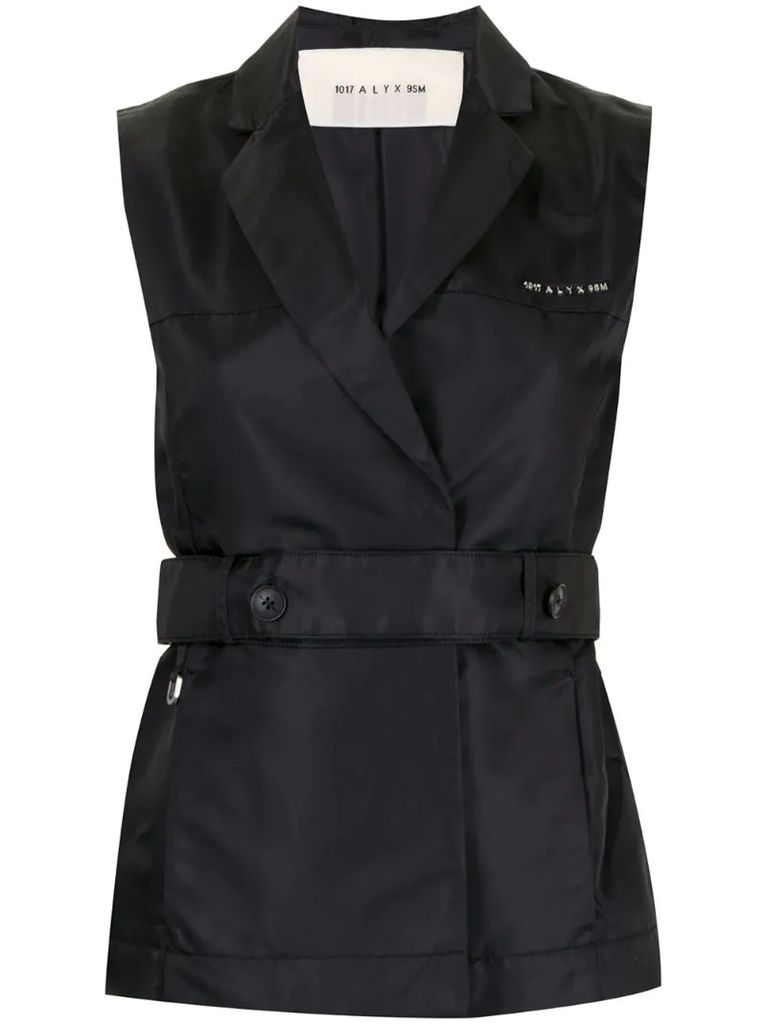 belted tailored waistcoat