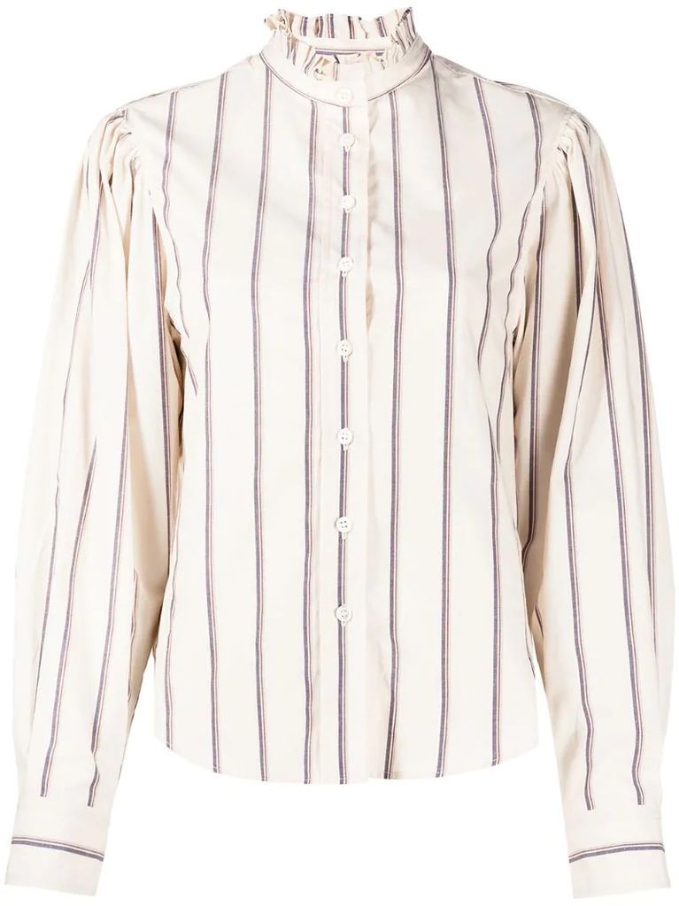cotton ruffle-collar shirt