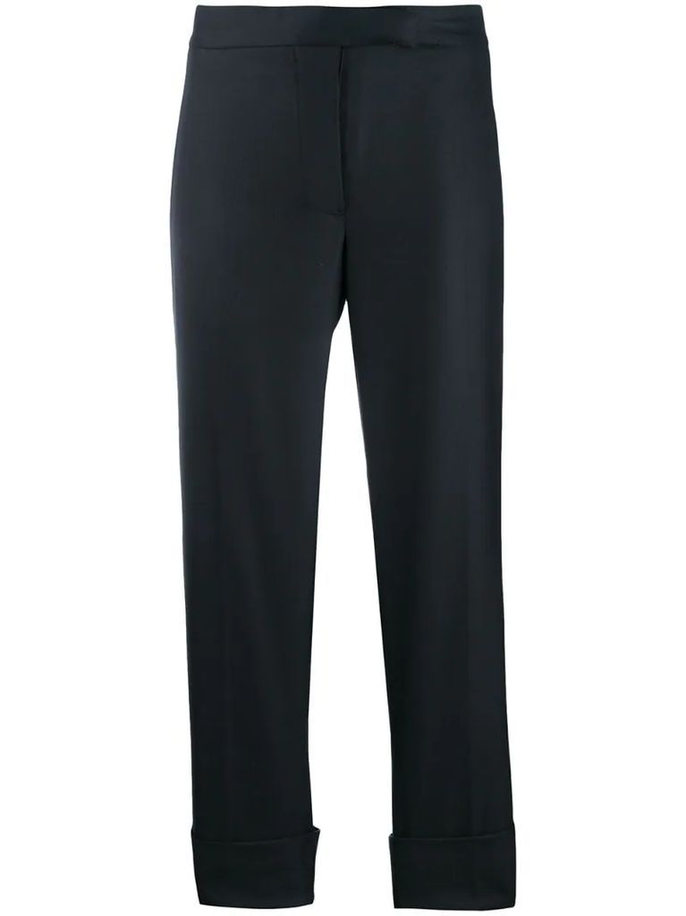 side-stripe cropped trousers