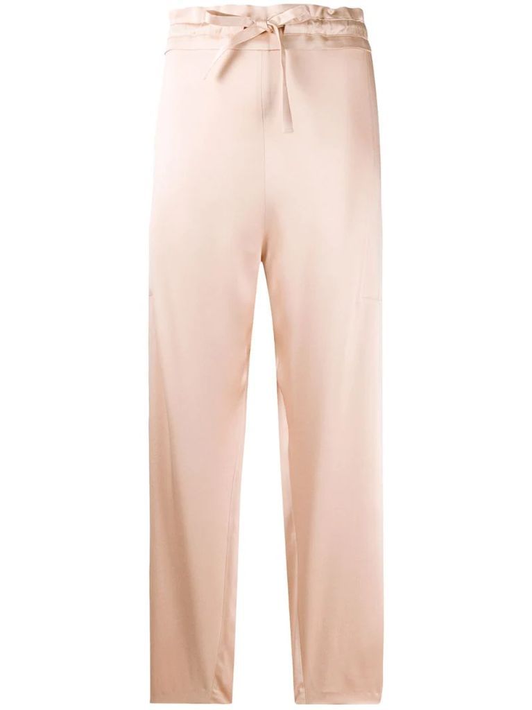 drawstring waist cropped trousers