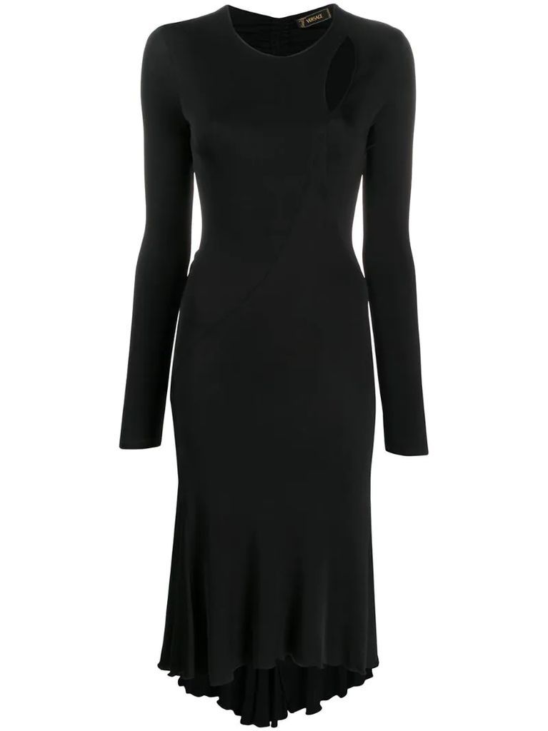 2000s cut-out detail fitted dress