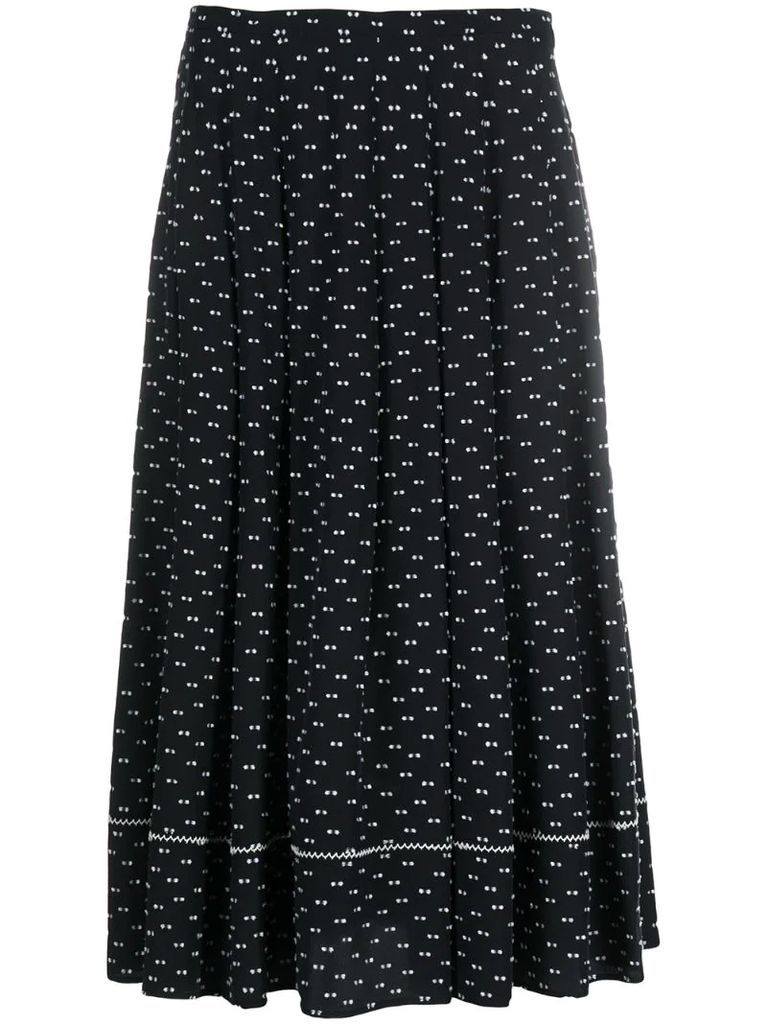 patterned pleated skirt