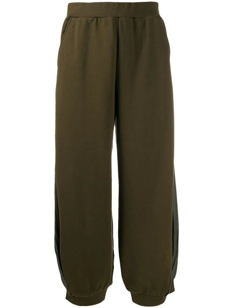 fabric panelled trousers