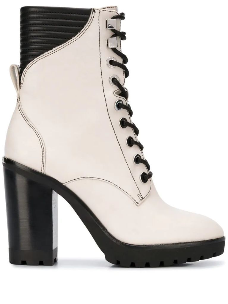lace-up high heel boots