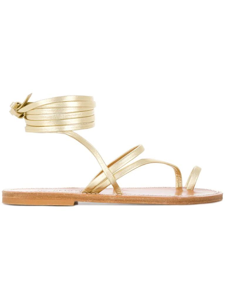 ankle fastened flat sole summer sandals